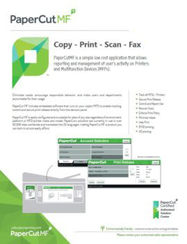 Ecoprintq Cover, Papercut MF, Office Product Services, Ricoh, Savin, Lanier, Copier, Printer, MFP, Alaska, AK, dealer
