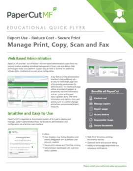 Education Flyer Cover, Papercut MF, Office Product Services, Ricoh, Savin, Lanier, Copier, Printer, MFP, Alaska, AK, dealer