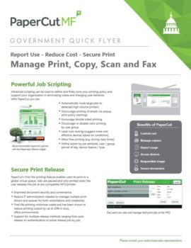 Government Flyer Cover, Papercut MF, Office Product Services, Ricoh, Savin, Lanier, Copier, Printer, MFP, Alaska, AK, dealer